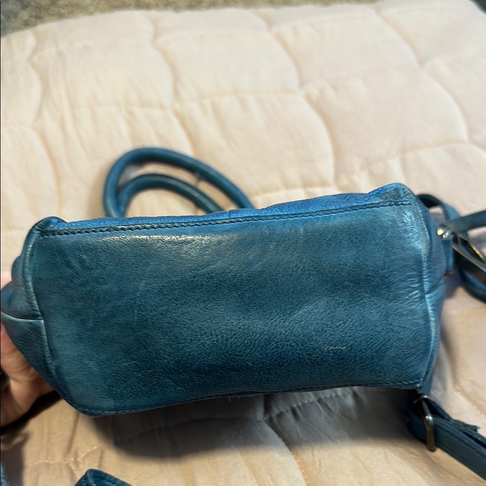 Blue Leather Women's Bag - Picture 4 of 6